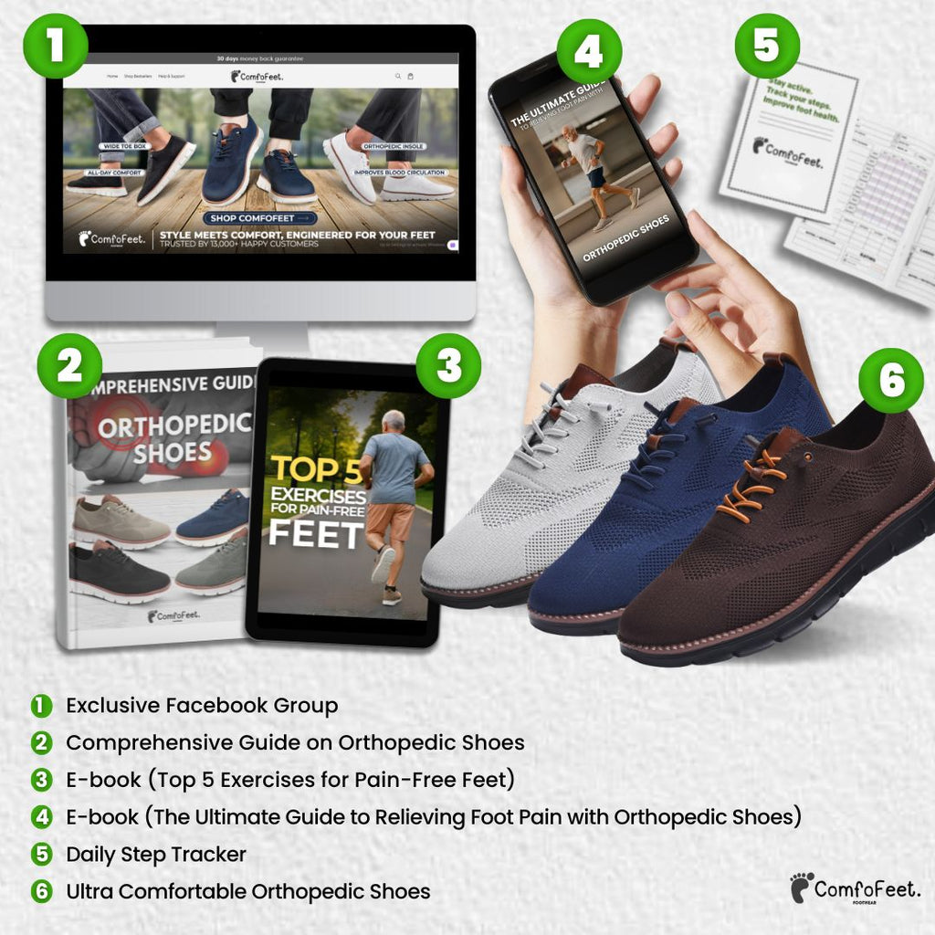 Ofurþægir - heilsu- og styðjandi gönguskór (svört fótasól útgáfa)