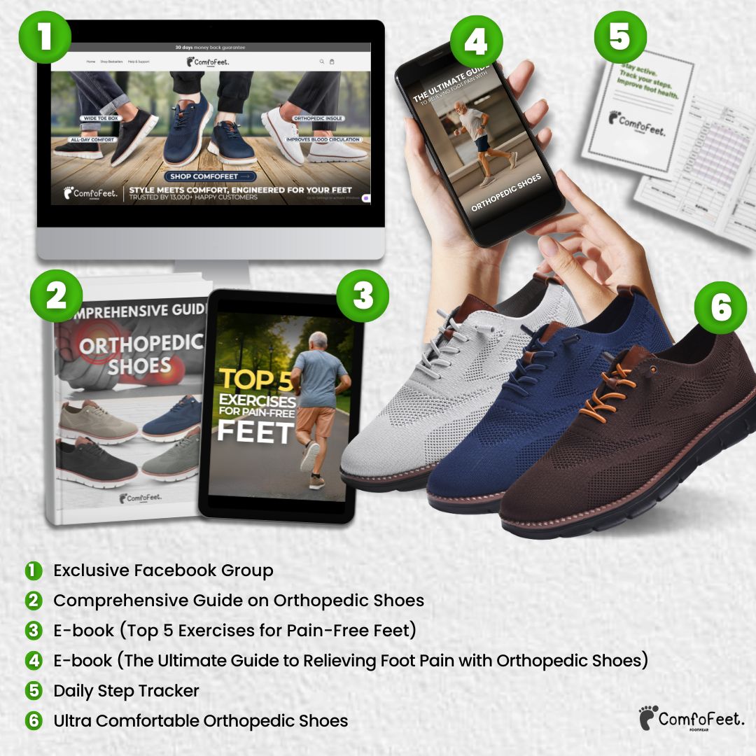 Ofurþægir - heilsu- og styðjandi gönguskór (svört fótasól útgáfa)