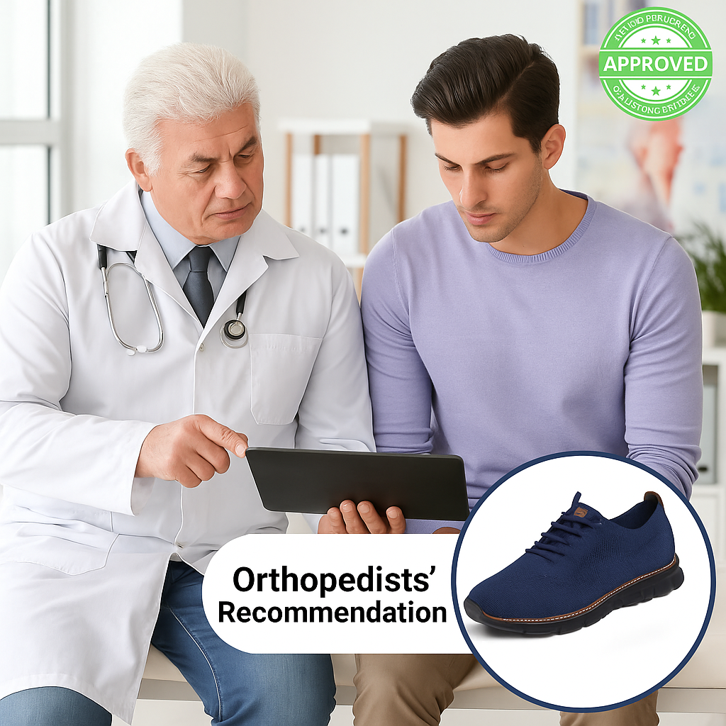 Ofurþægir - heilsu- og styðjandi gönguskór (svört fótasól útgáfa)